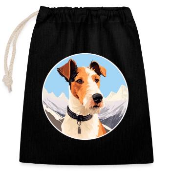 Foxterrier Glatte Hunderasse Cartoon Kawaii Waterc - Verschließbarer Geschenkbeutel aus Baumwolle (25x30cm) - Schwarz - Vorne