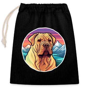 Shar Pei Hunderasse Cartoon Kawaii Aquarell - Verschließbarer Geschenkbeutel aus Baumwolle (25x30cm) - Schwarz - Vorne