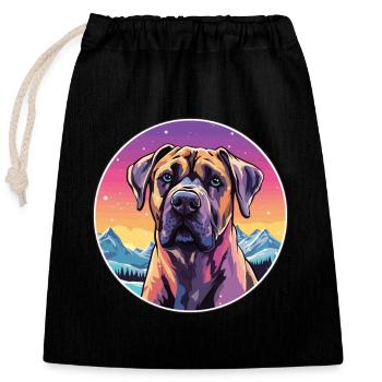 Perro de Presa Canario Hunderasse Cartoon Kawaii Wa - Verschließbarer Geschenkbeutel aus Baumwolle (25x30cm) - Schwarz - Vorne