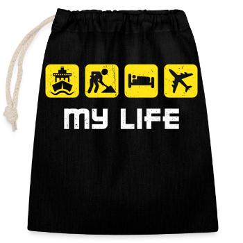 Job Work Statement Worker Employee - Closable cotton gift bag (25x30cm) - black - Front