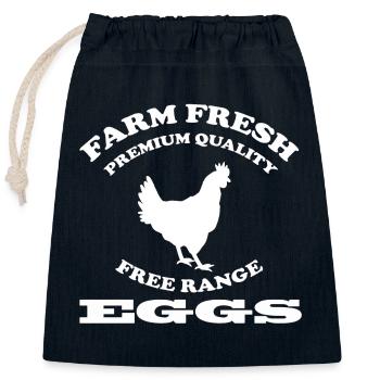 Eggs - Closable cotton gift bag (25x30cm) - navy - Front