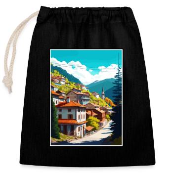 Artvin Türkei Vintage Reiseposter WPA Souvenir - Verschließbarer Geschenkbeutel aus Baumwolle (25x30cm) - Schwarz - Vorne