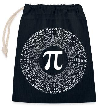 Pi Day - Happy Pi Day - Closable cotton gift bag (25x30cm) - navy - Front