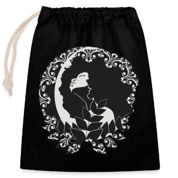 Moon Woman - Closable cotton gift bag (25x30cm) - black - Front