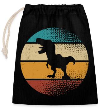 T Rex - Closable cotton gift bag (25x30cm) - black - Front