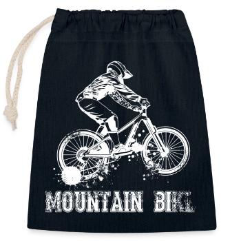 Mountain bike - Closable cotton gift bag (25x30cm) - navy - Front