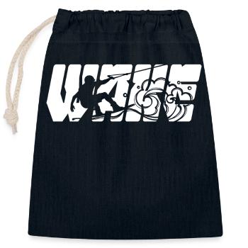 Surfing Stunt Wakeboard Saying Kitesurfer Water Ski - Closable cotton gift bag (25x30cm) - navy - Front