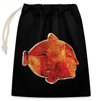 FISH - Closable cotton gift bag (25x30cm) - black - Front