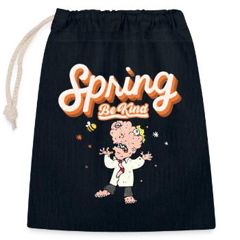 Lustige Frühlingsdeko mit Biene - Verschließbarer Geschenkbeutel aus Baumwolle (25x30cm) - Navy - Vorne