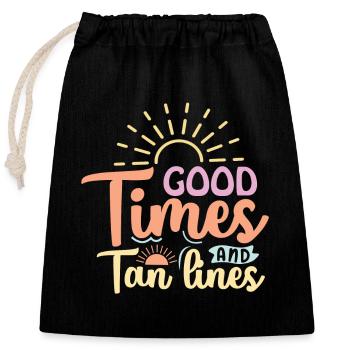 Bons moments et lignes de bronzage - Sac cadeau en coton avec cordon (25 x 30 cm) - noir - Devant