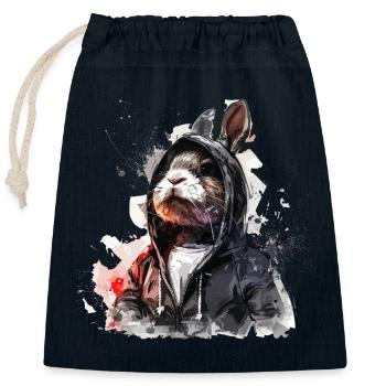 The Easter Godfather - Closable cotton gift bag (25x30cm) - navy - Front