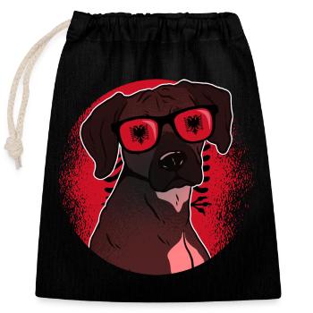 Albania - Closable cotton gift bag (25x30cm) - black - Front