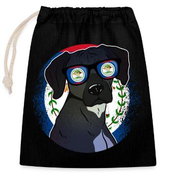 Belize - Closable cotton gift bag (25x30cm) - black - Front