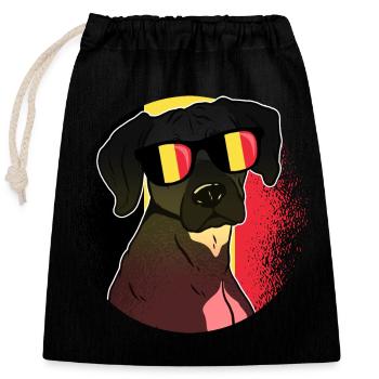 Belgien - Verschließbarer Geschenkbeutel aus Baumwolle (25x30cm) - Schwarz - Vorne