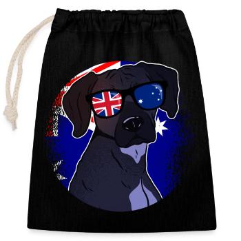 Australia - Closable cotton gift bag (25x30cm) - black - Front