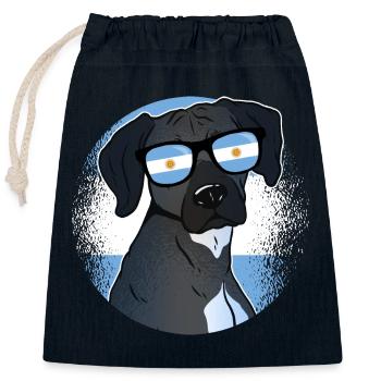Argentine - Sac cadeau en coton avec cordon (25 x 30 cm) - bleu marine - Devant