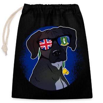 British Virgin Islands - Closable cotton gift bag (25x30cm) - black - Front