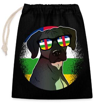 Zentralafrikanische Republik - Verschließbarer Geschenkbeutel aus Baumwolle (25x30cm) - Schwarz - Vorne