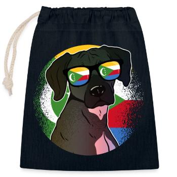 Comoros - Closable cotton gift bag (25x30cm) - navy - Front