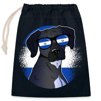 El Salvador - Closable cotton gift bag (25x30cm) - navy - Front
