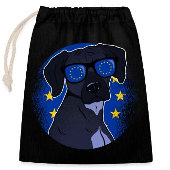 Europäische Union - Verschließbarer Geschenkbeutel aus Baumwolle (25x30cm) - Schwarz - Vorne