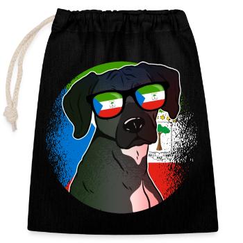 Equatorial Guinea - Closable cotton gift bag (25x30cm) - black - Front