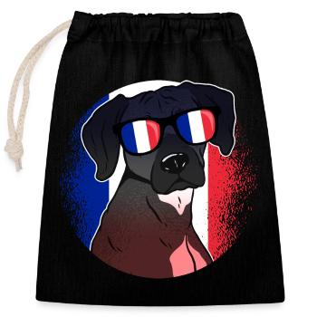 France - Closable cotton gift bag (25x30cm) - black - Front