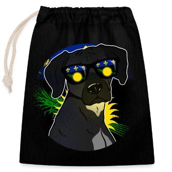 Guadeloupe - Verschließbarer Geschenkbeutel aus Baumwolle (25x30cm) - Schwarz - Vorne