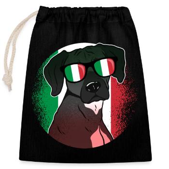 Italien - Verschließbarer Geschenkbeutel aus Baumwolle (25x30cm) - Schwarz - Vorne