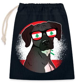Libanon - Verschließbarer Geschenkbeutel aus Baumwolle (25x30cm) - Navy - Vorne
