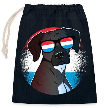 Luxembourg - Closable cotton gift bag (25x30cm) - navy - Front