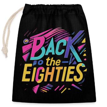Colorful 80s Neon Lettering - Closable cotton gift bag (25x30cm) - black - Front