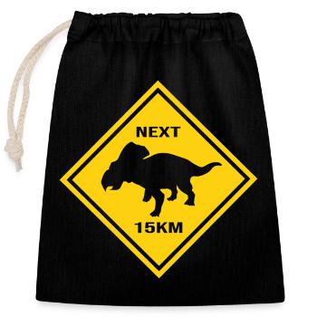 Attention Protoceratops croise le design de la route - Sac cadeau en coton avec cordon (25 x 30 cm) - noir - Devant