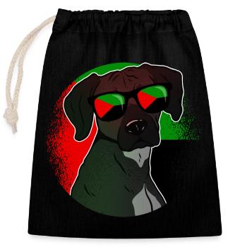 Martinique - Sac cadeau en coton avec cordon (25 x 30 cm) - noir - Devant