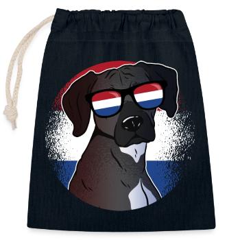 Niederlande - Verschließbarer Geschenkbeutel aus Baumwolle (25x30cm) - Navy - Vorne