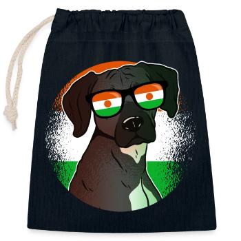 Niger - Verschließbarer Geschenkbeutel aus Baumwolle (25x30cm) - Navy - Vorne