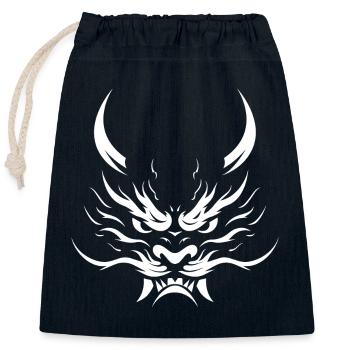 Oni, démon Japonais - Sac cadeau en coton avec cordon (25 x 30 cm) - bleu marine - Devant