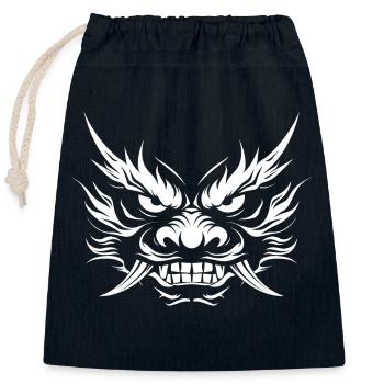Oni, démon Japonais - Sac cadeau en coton avec cordon (25 x 30 cm) - bleu marine - Devant