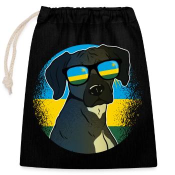 Ruanda - Verschließbarer Geschenkbeutel aus Baumwolle (25x30cm) - Schwarz - Vorne