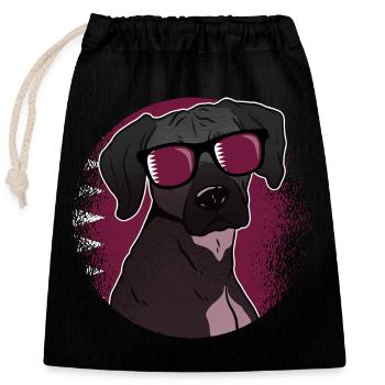 Qatar - Closable cotton gift bag (25x30cm) - black - Front