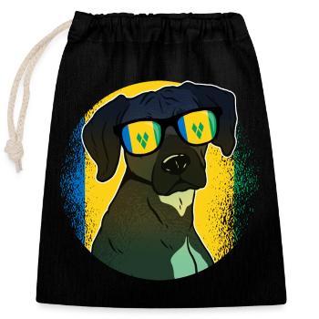 Saint Vincent and the Grenadines - Closable cotton gift bag (25x30cm) - black - Front