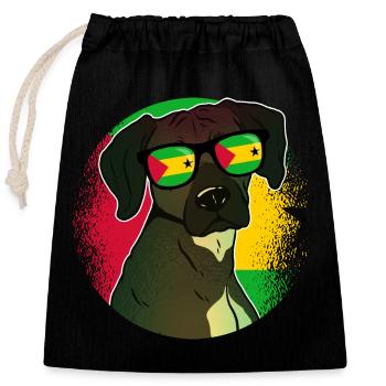 Sao Tomé et Principe - Sac cadeau en coton avec cordon (25 x 30 cm) - noir - Devant