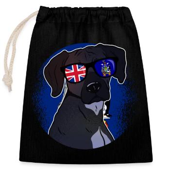 South Georgia and the South Sandwich Islands - Closable cotton gift bag (25x30cm) - black - Front