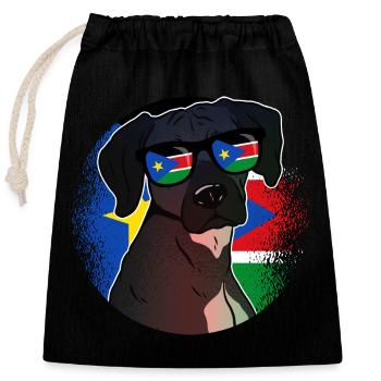 South Sudan - Closable cotton gift bag (25x30cm) - black - Front