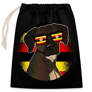Uganda - Closable cotton gift bag (25x30cm) - black - Front