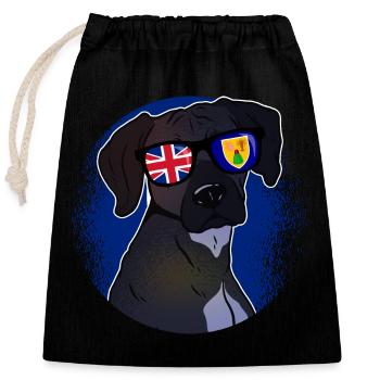 Turks and Caicos Islands - Closable cotton gift bag (25x30cm) - black - Front