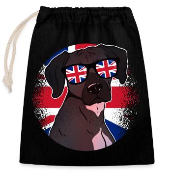 United Kingdom - Closable cotton gift bag (25x30cm) - black - Front
