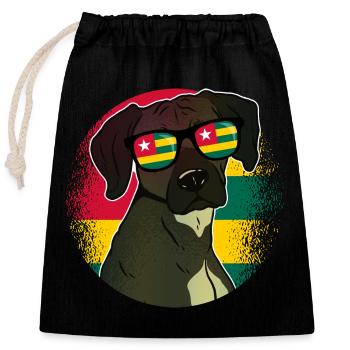 Togo - Closable cotton gift bag (25x30cm) - black - Front