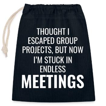 Arbeit Memes Büro-Humor Arbeitsplatz Lustig - Verschließbarer Geschenkbeutel aus Baumwolle (25x30cm) - Navy - Vorne