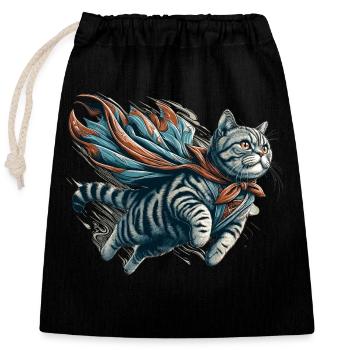 Super Katze Britisch Kurzhaar BKH getigert - Verschließbarer Geschenkbeutel aus Baumwolle (25x30cm) - Schwarz - Vorne